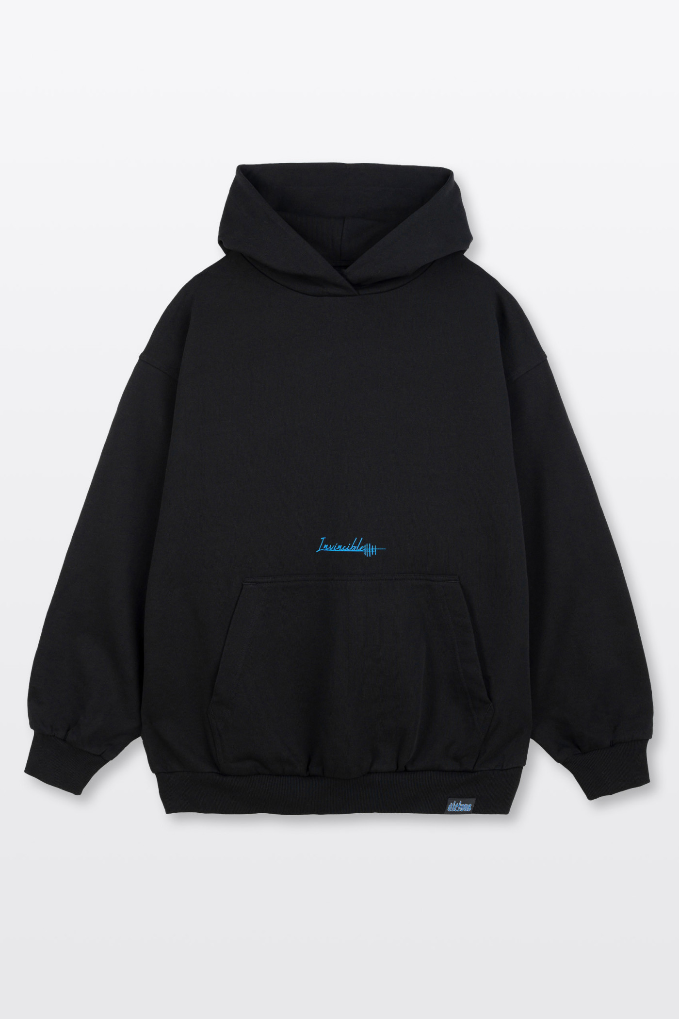 Czarna bluza z kapturem OVERSIZE z autorską grafiką z tyłu