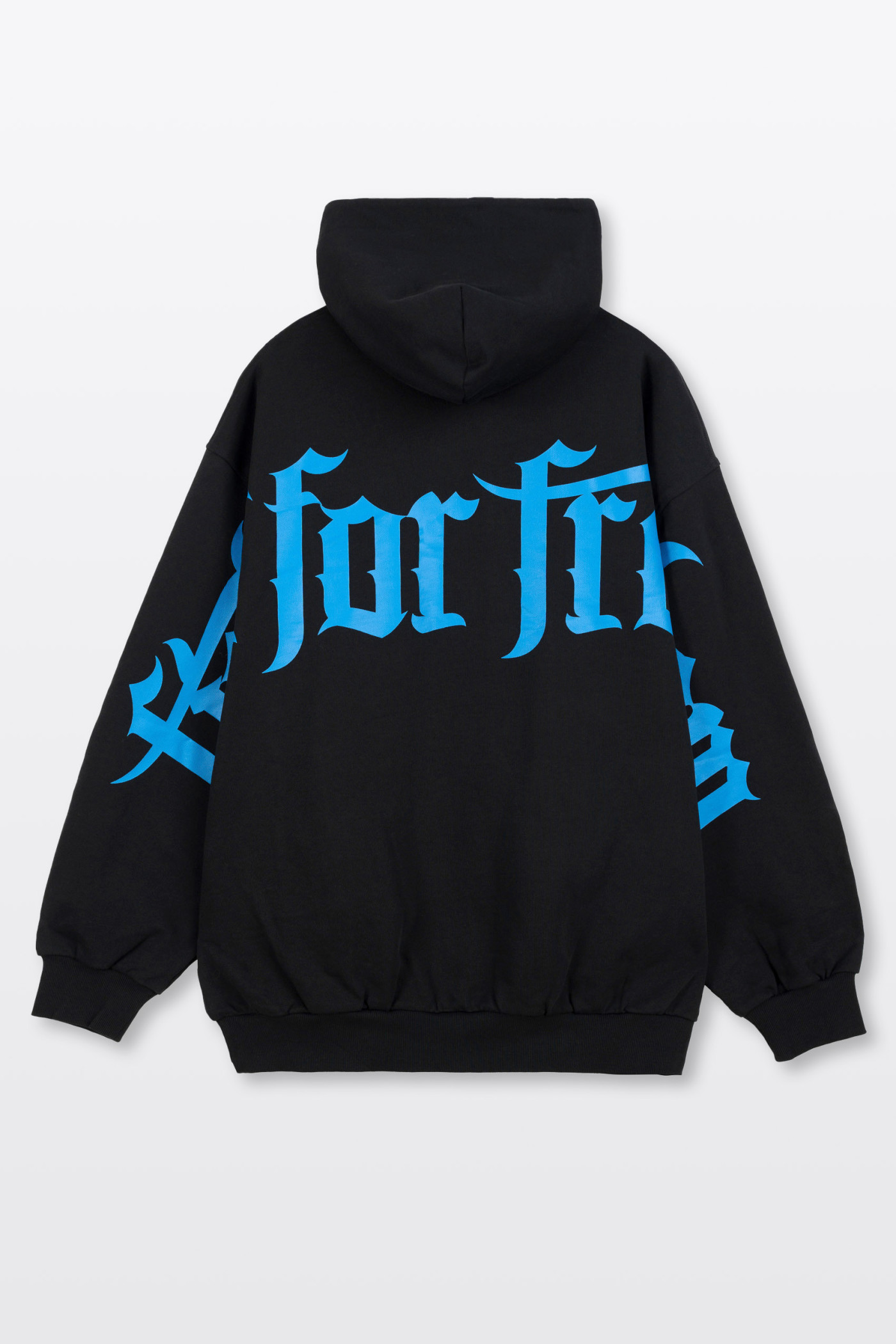 Czarna bluza z kapturem OVERSIZE z autorską grafiką z tyłu Czarna bluza z kapturem OVERSIZE z autorską grafiką z tyłu