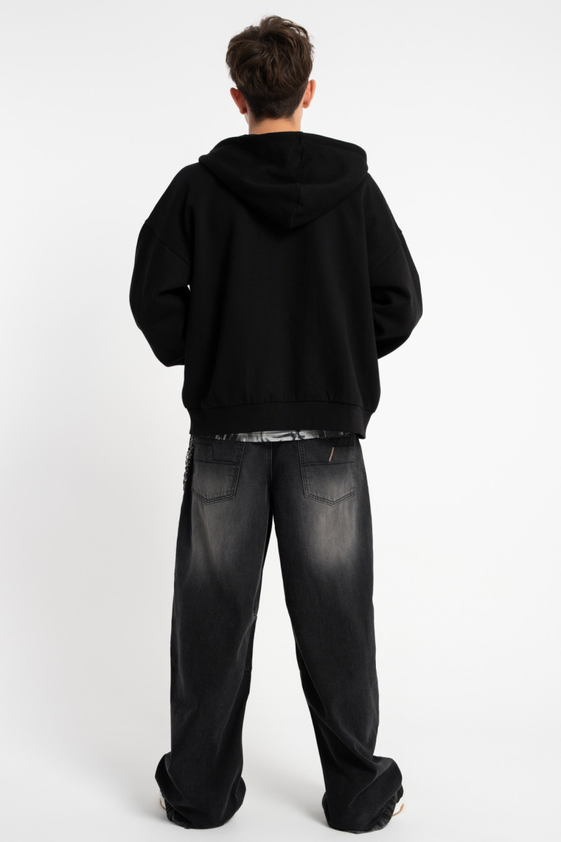 Czarna bluza z kapturem bez nadruków