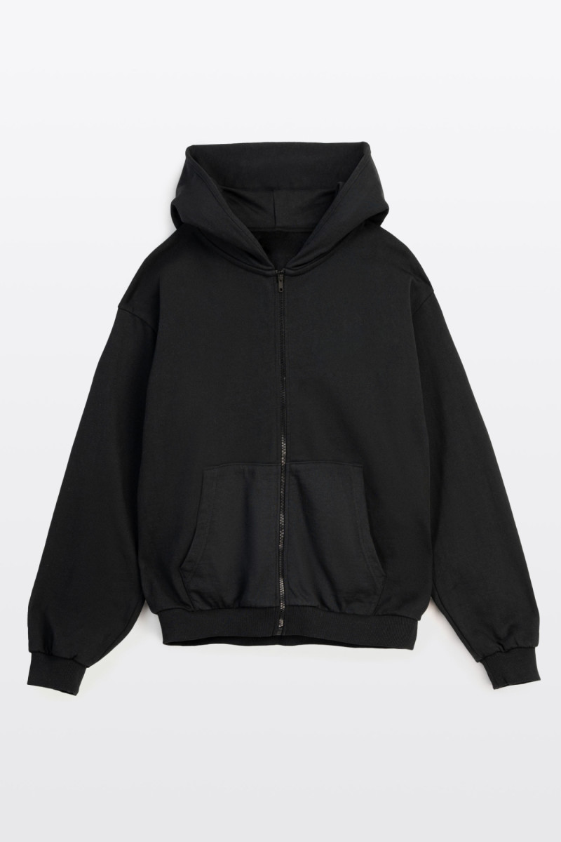 Czarna bluza z kapturem bez nadruków