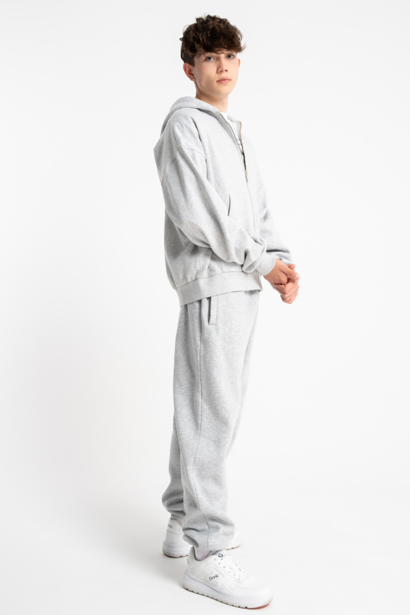 Szara bluza z kapturem bez nadruków