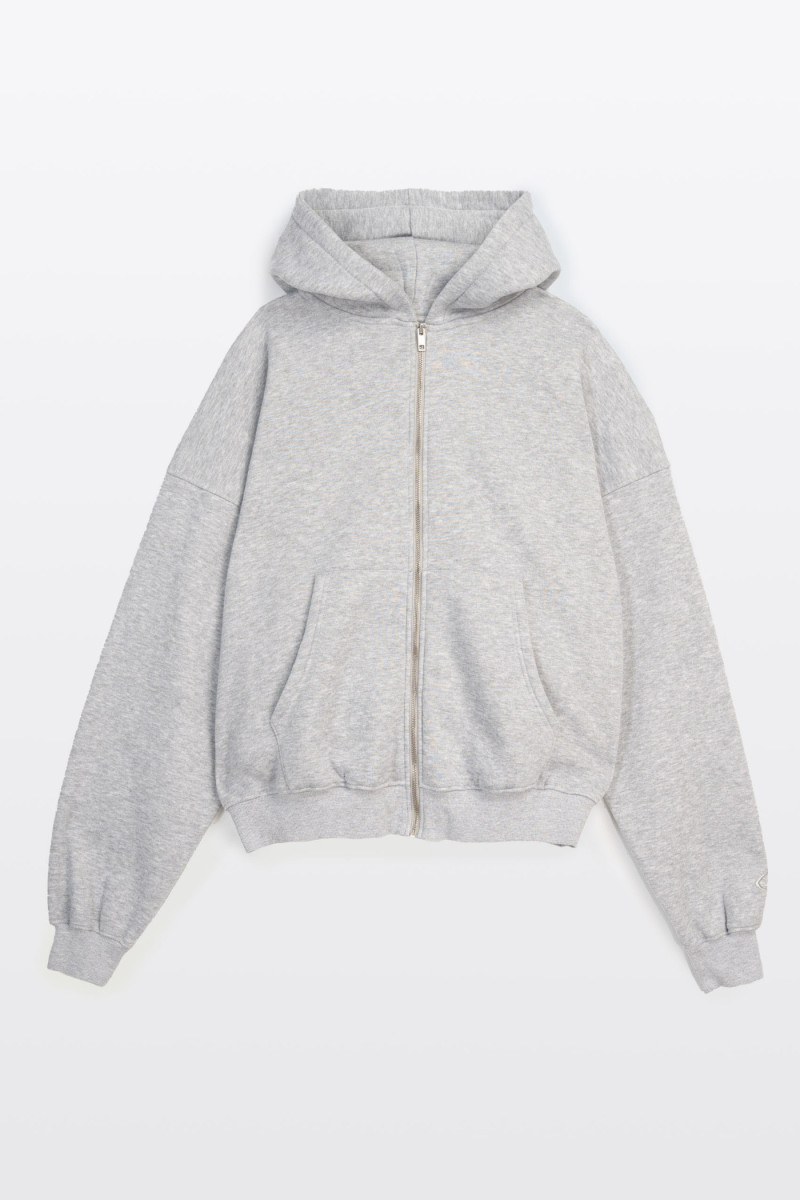 Szara bluza z kapturem bez nadruków
