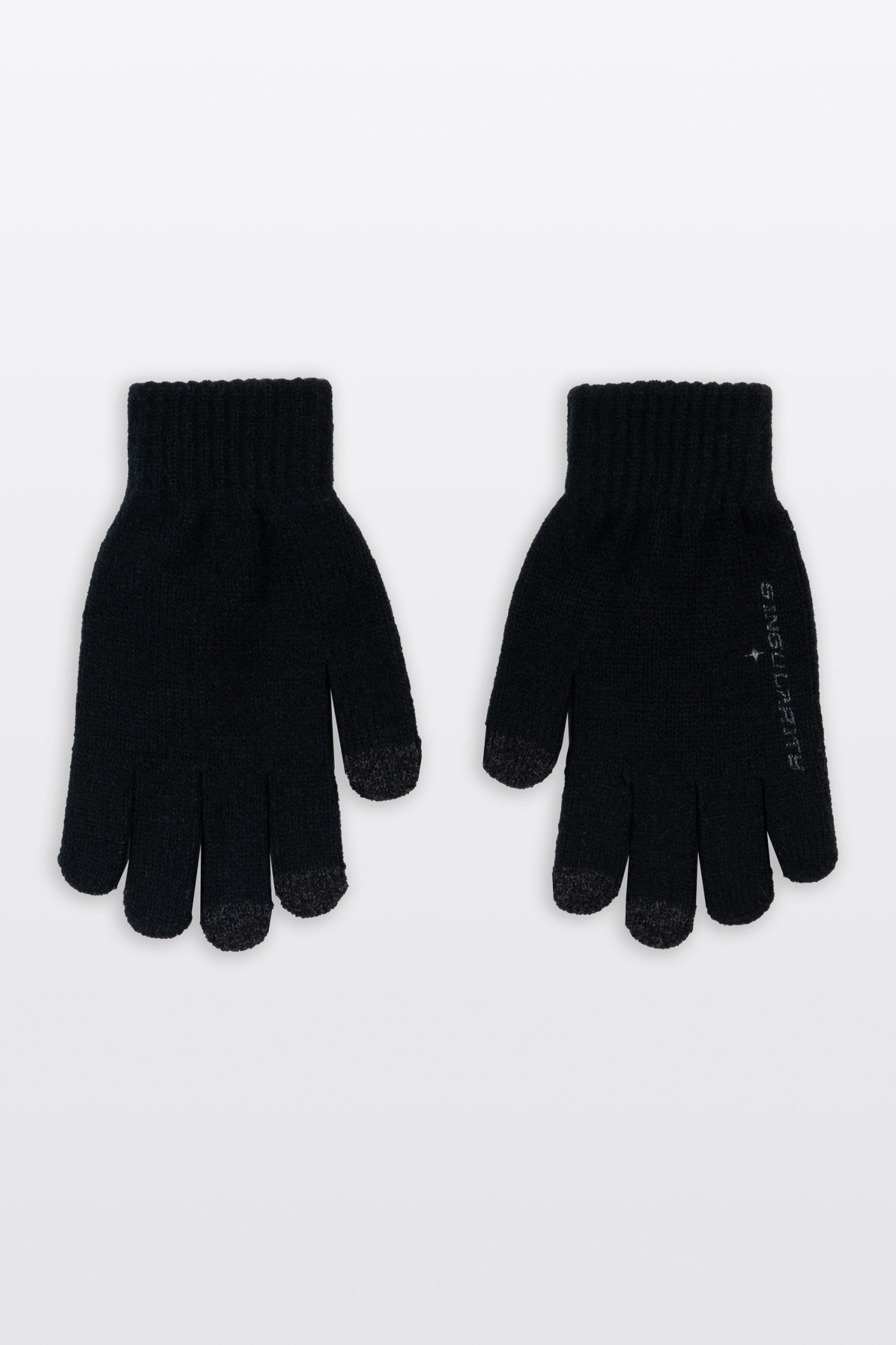 Czarne rękawiczki z nadrukiem do smartfona