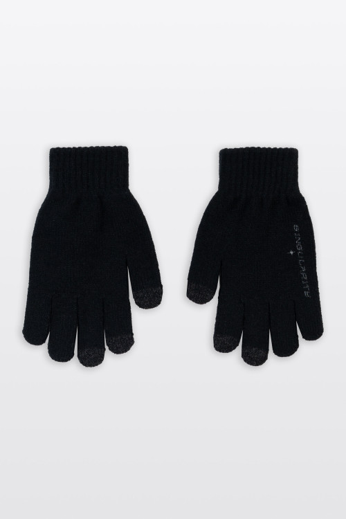 Czarne rękawiczki z nadrukiem do smartfona