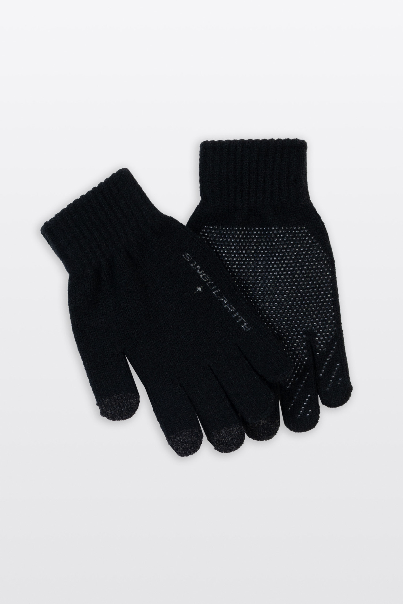 Czarne rękawiczki z nadrukiem do smartfona