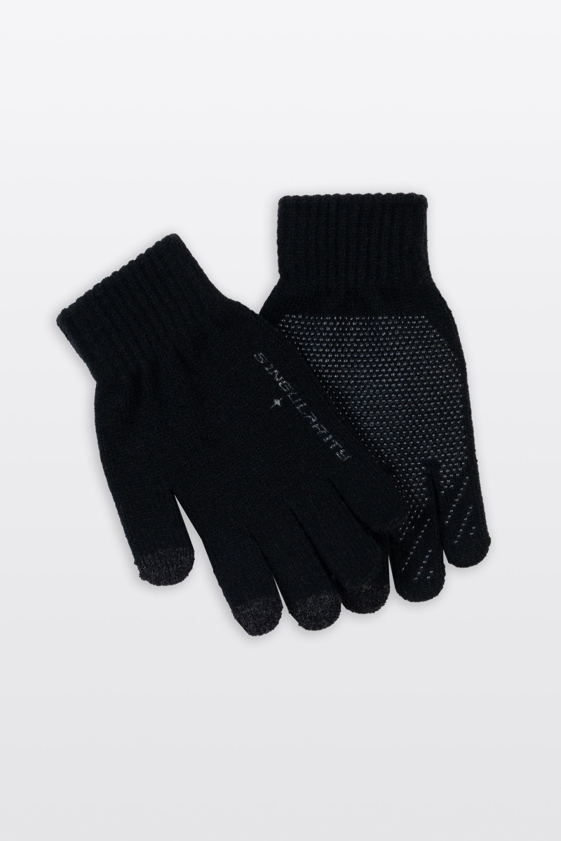 Czarne rękawiczki z nadrukiem do smartfona