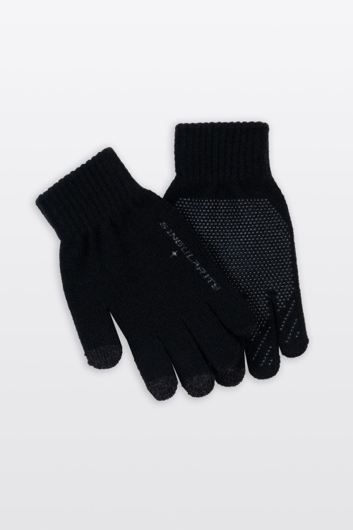 Czarne rękawiczki z nadrukiem do smartfona