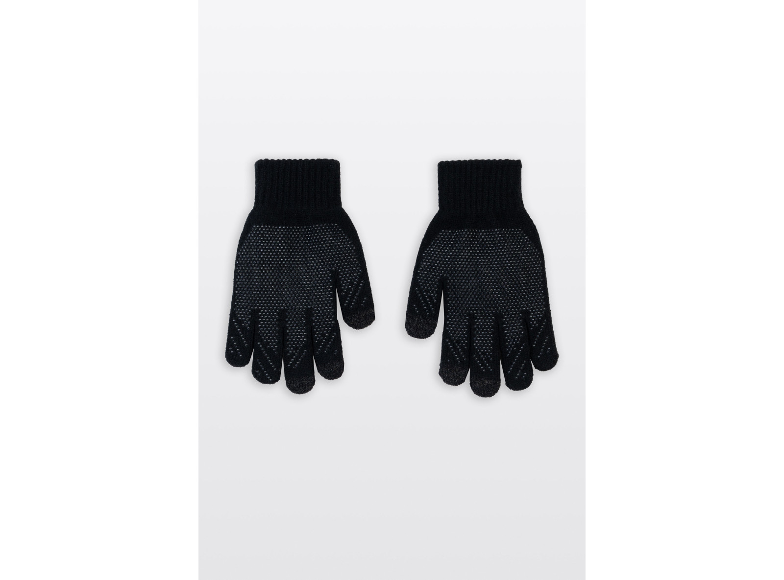 Czarne rękawiczki z nadrukiem do smartfona