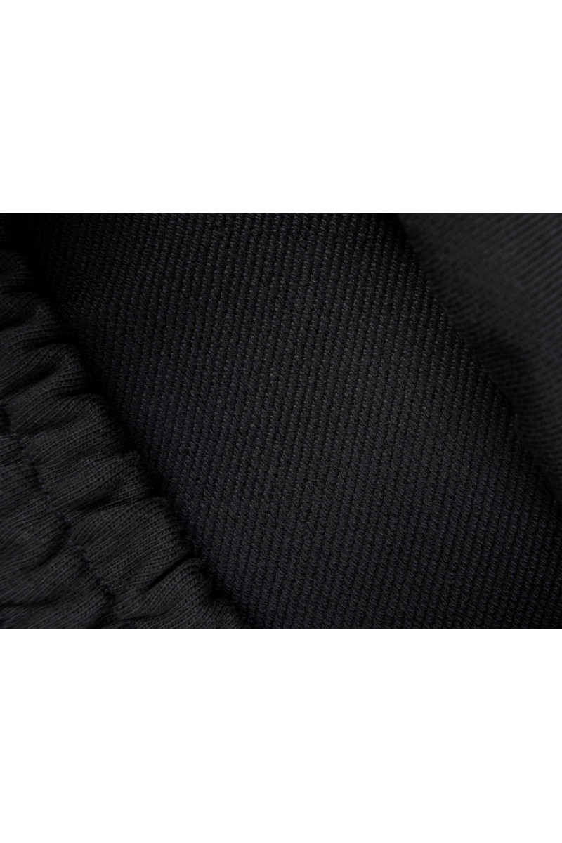 Czarne spodnie dresowe WIDE LEG z modnymi cięciami, czarny