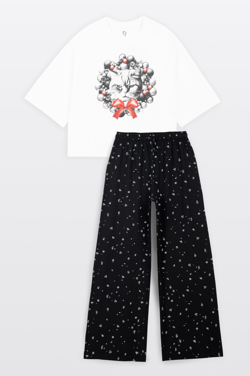 Bawełniana piżama z autorską świąteczną grafiką