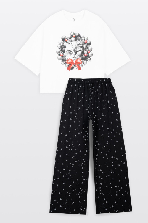 Bawełniana piżama z autorską świąteczną grafiką