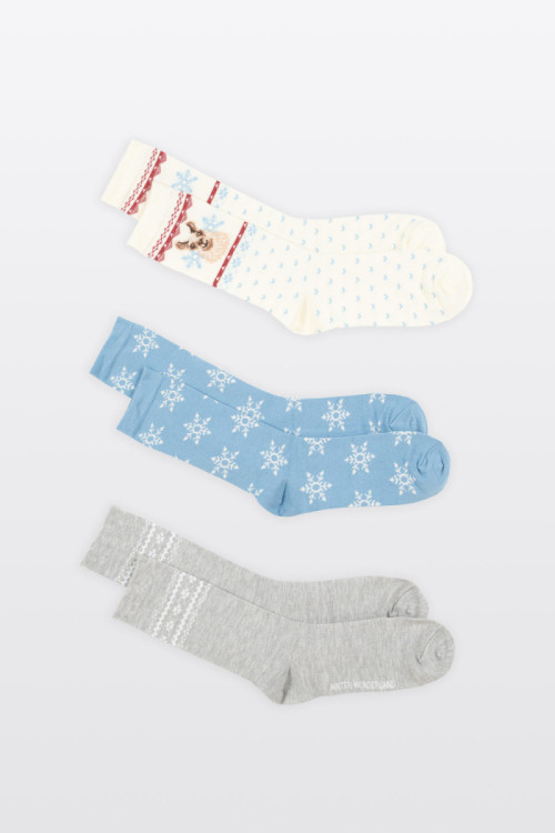 Kolorowy zestaw skarpet z motywem świątecznym 3-PAK