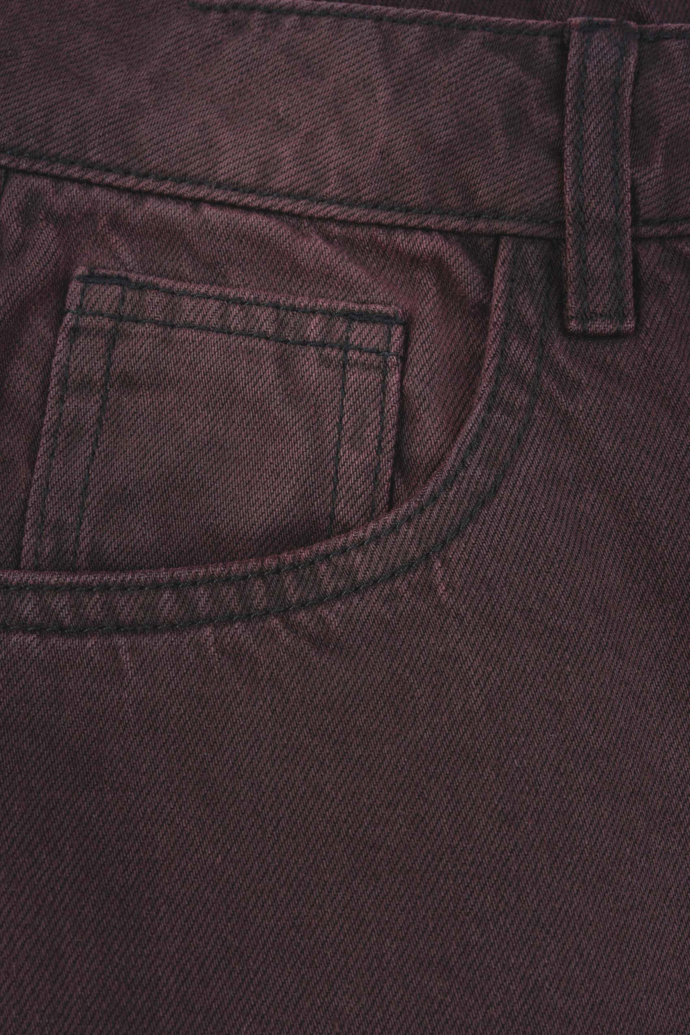 Bordowe spodnie jeansowe WIDE LEG z przetarciami