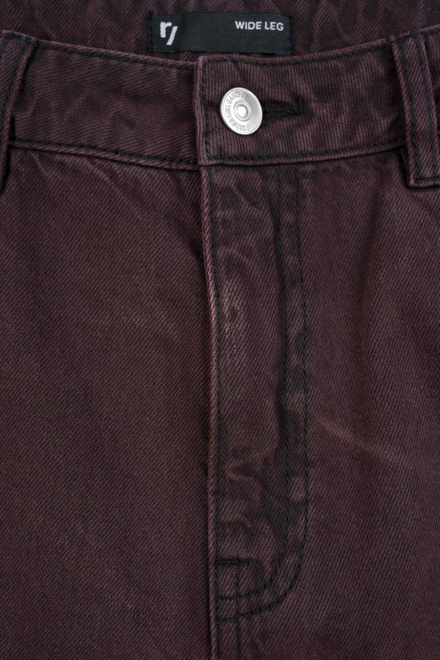 Bordowe spodnie jeansowe WIDE LEG z przetarciami