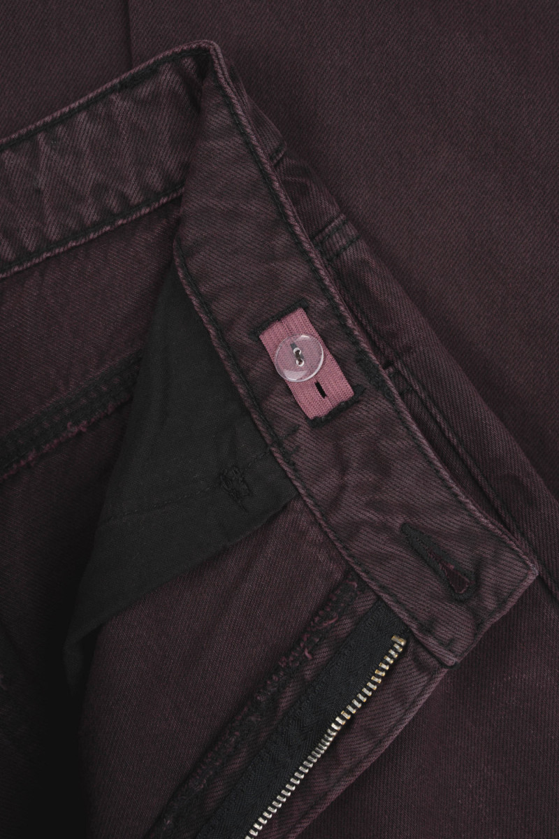 Bordowe spodnie jeansowe WIDE LEG z przetarciami