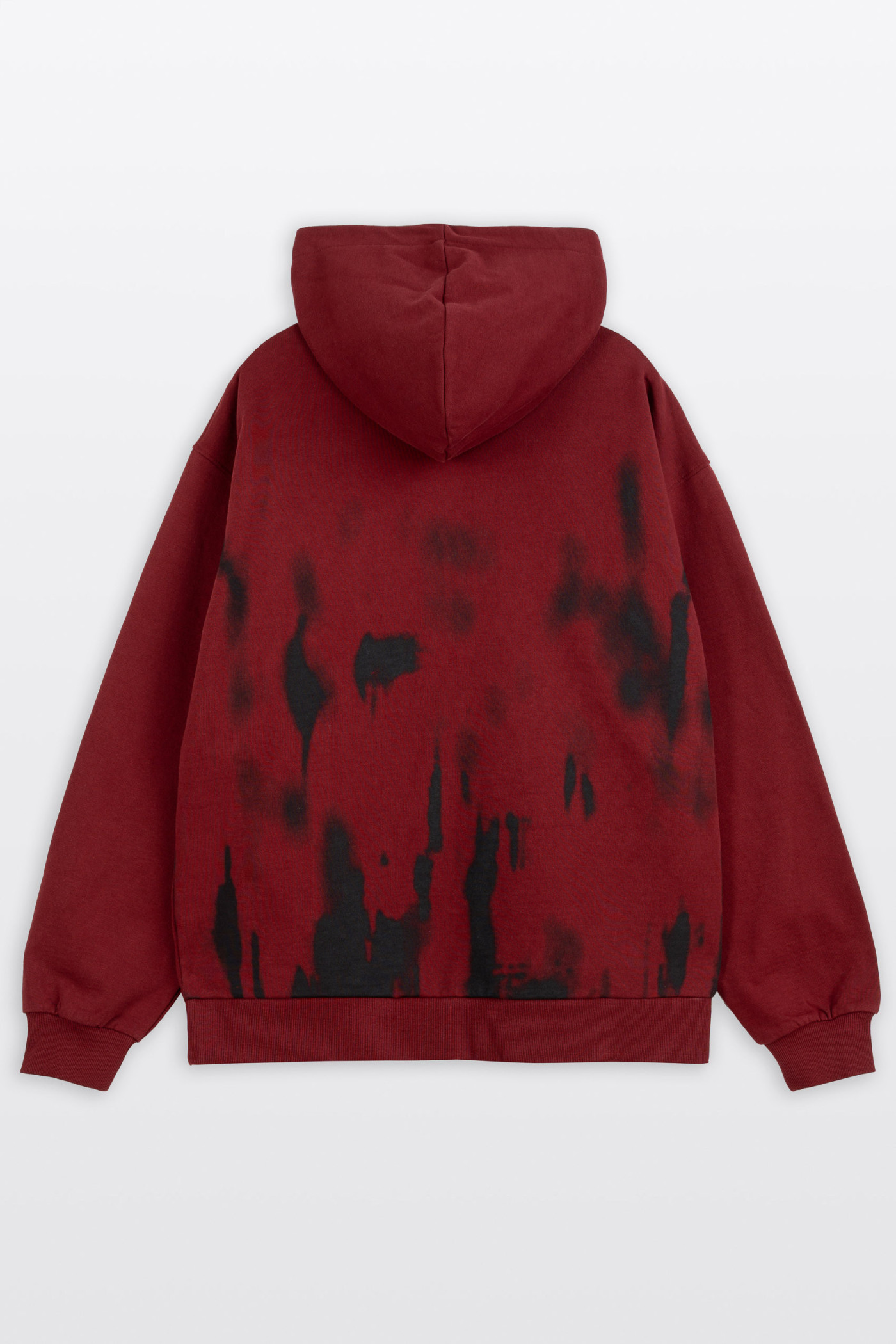 Bordowa bluza REGULAR z nadrukiem na całości