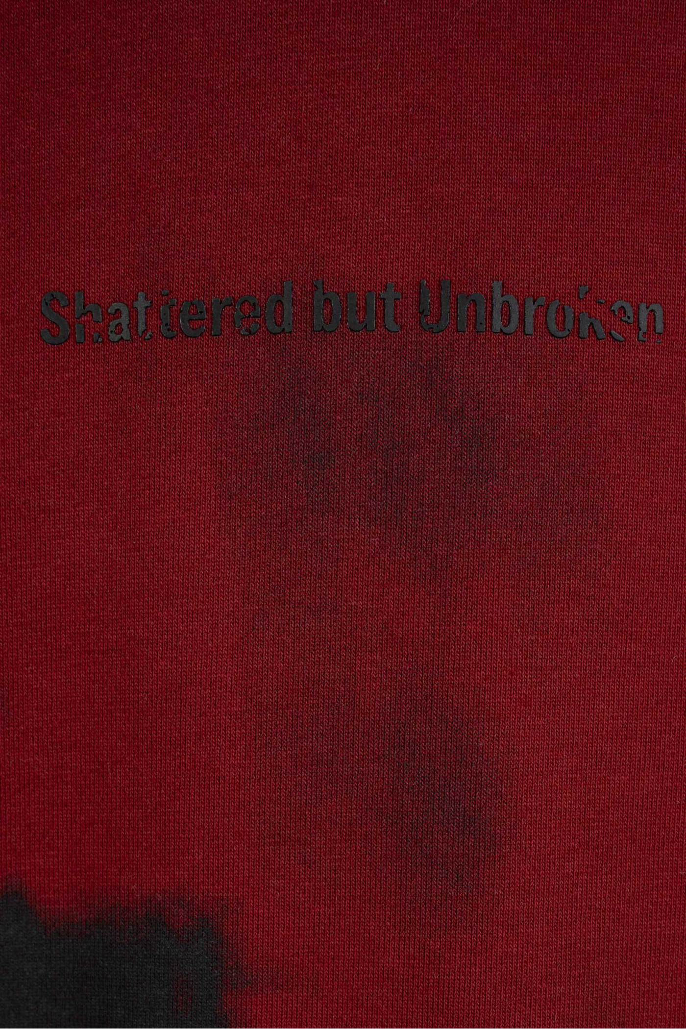 Bordowa bluza REGULAR z nadrukiem na całości