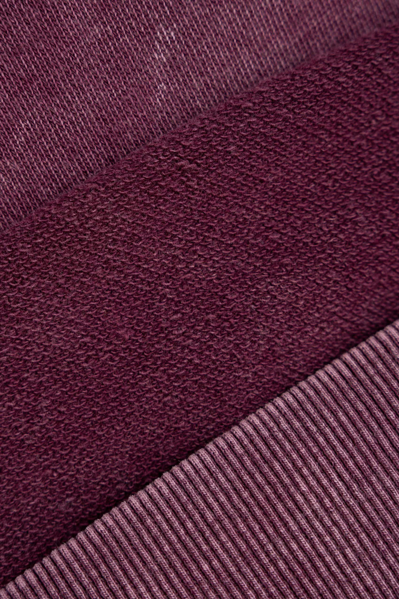 Bordowa bluza REGULAR z kapturem z efektem sprania