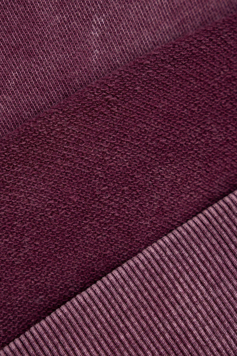 Bordowa bluza REGULAR z kapturem z efektem sprania