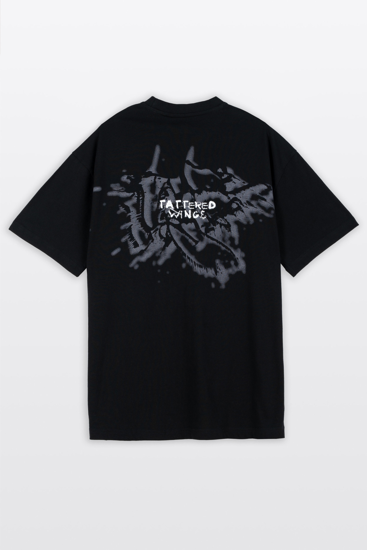 Czarny t-shirt LOOSE z autorską grafiką z tyłu