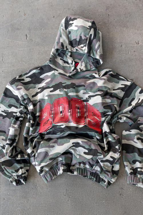 2005xReporter Camo bluza OVERSIZE z kapturem