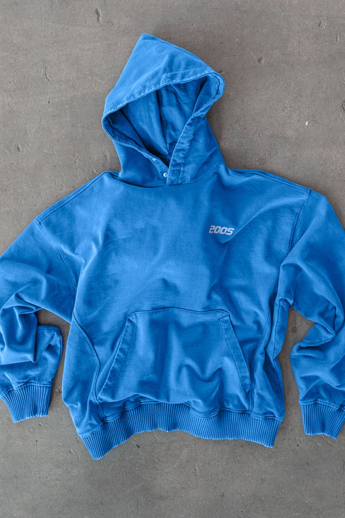 2005xReporter Niebieska bluza BOXY z kapturem