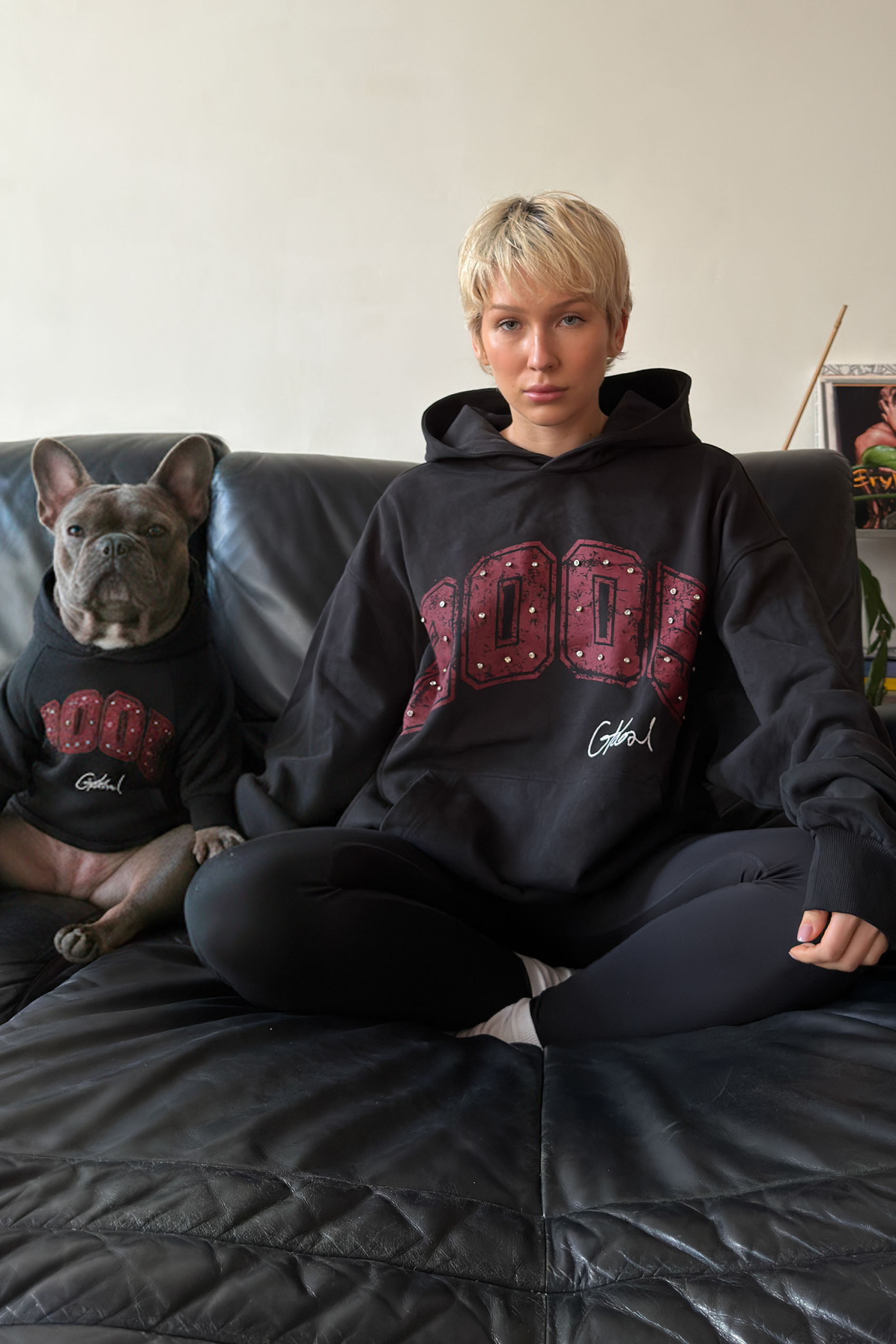 2005xReporter Czarna bluza OVERSIZE z kapturem