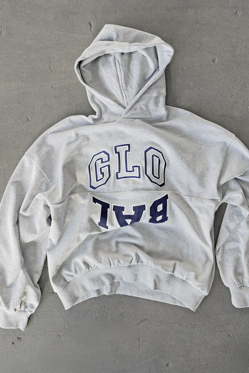 2005xReporter Szara bluza OVERSIZE z kapturem