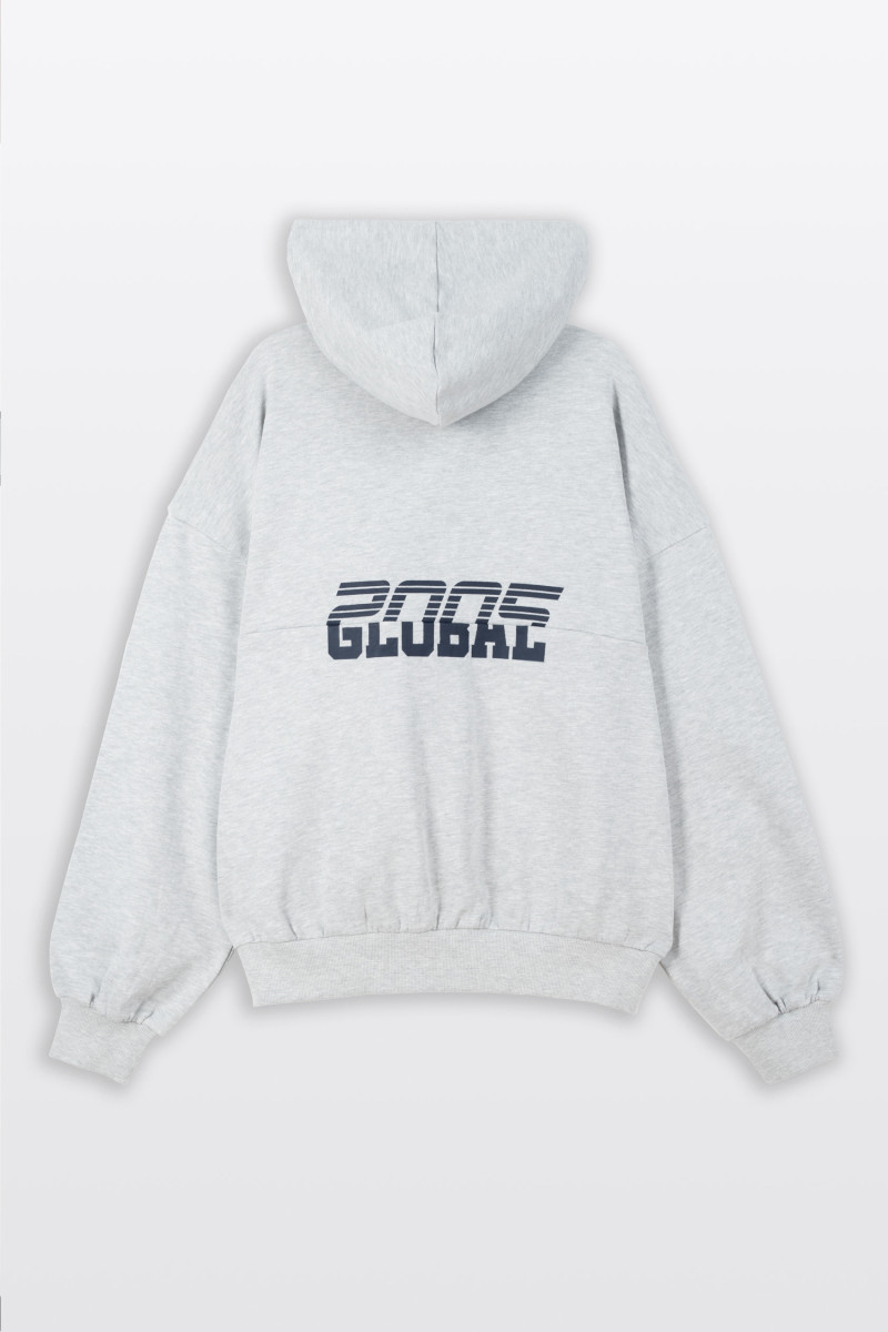 2005xReporter Szara bluza OVERSIZE z kapturem