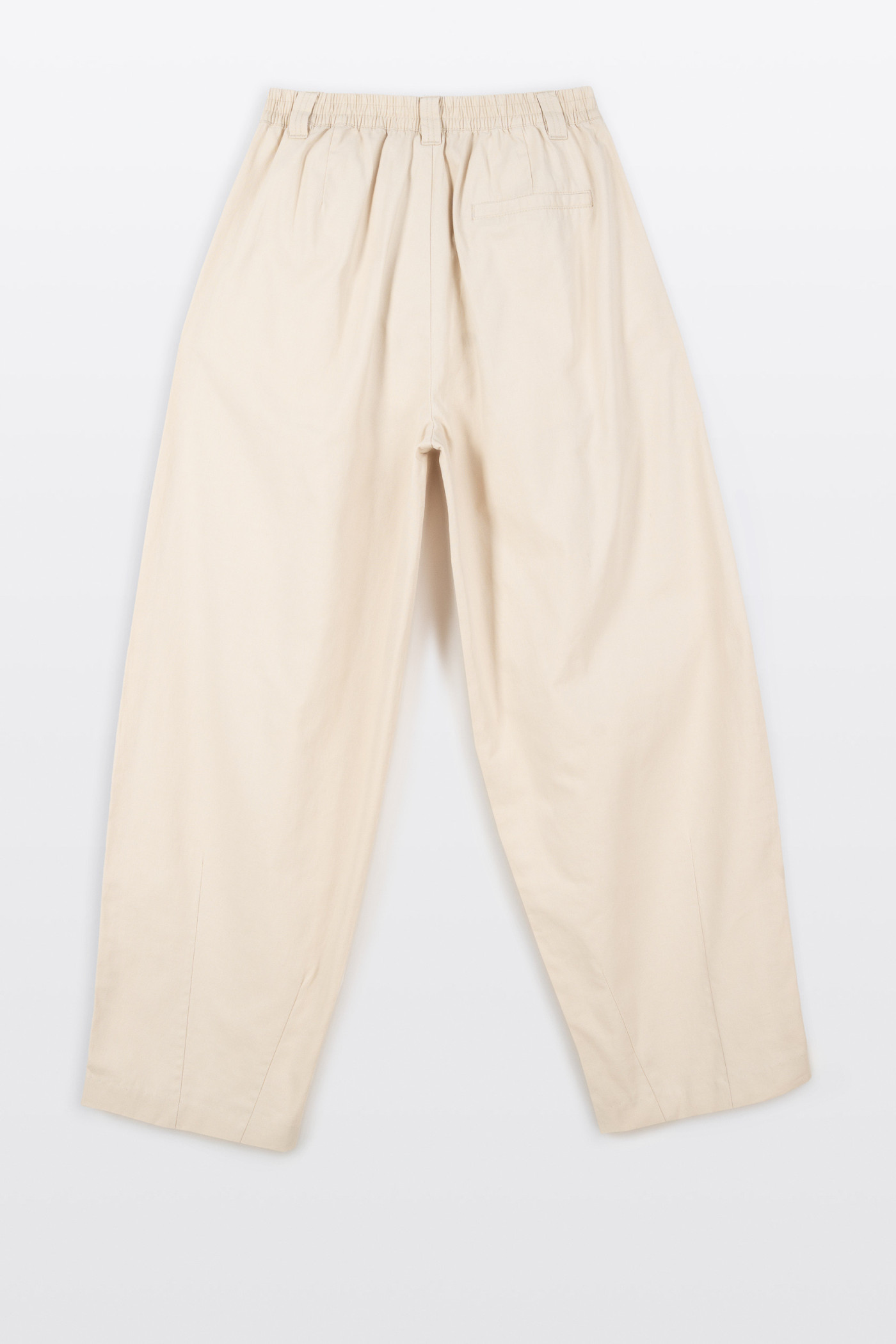 Kremowe spodnie materiałowe BAGGY z zakładkami