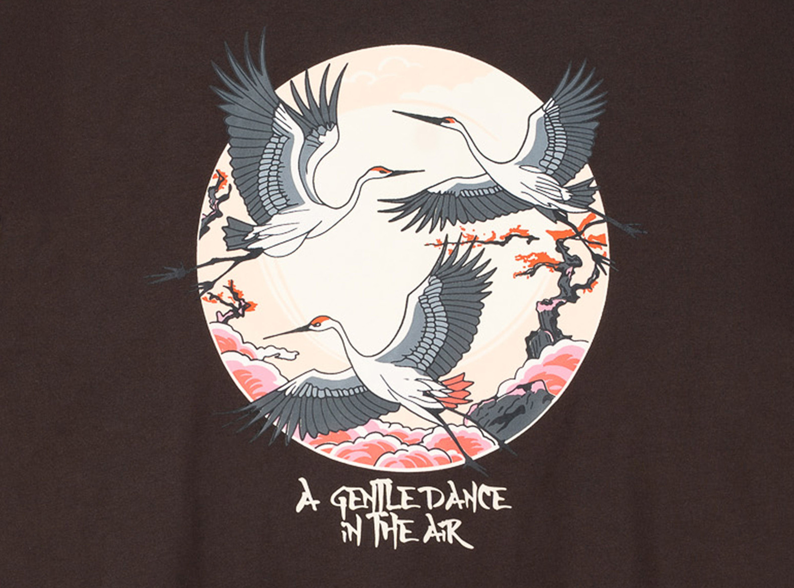 Brązowy t-shirt LOOSE z autorską grafiką z tyłu