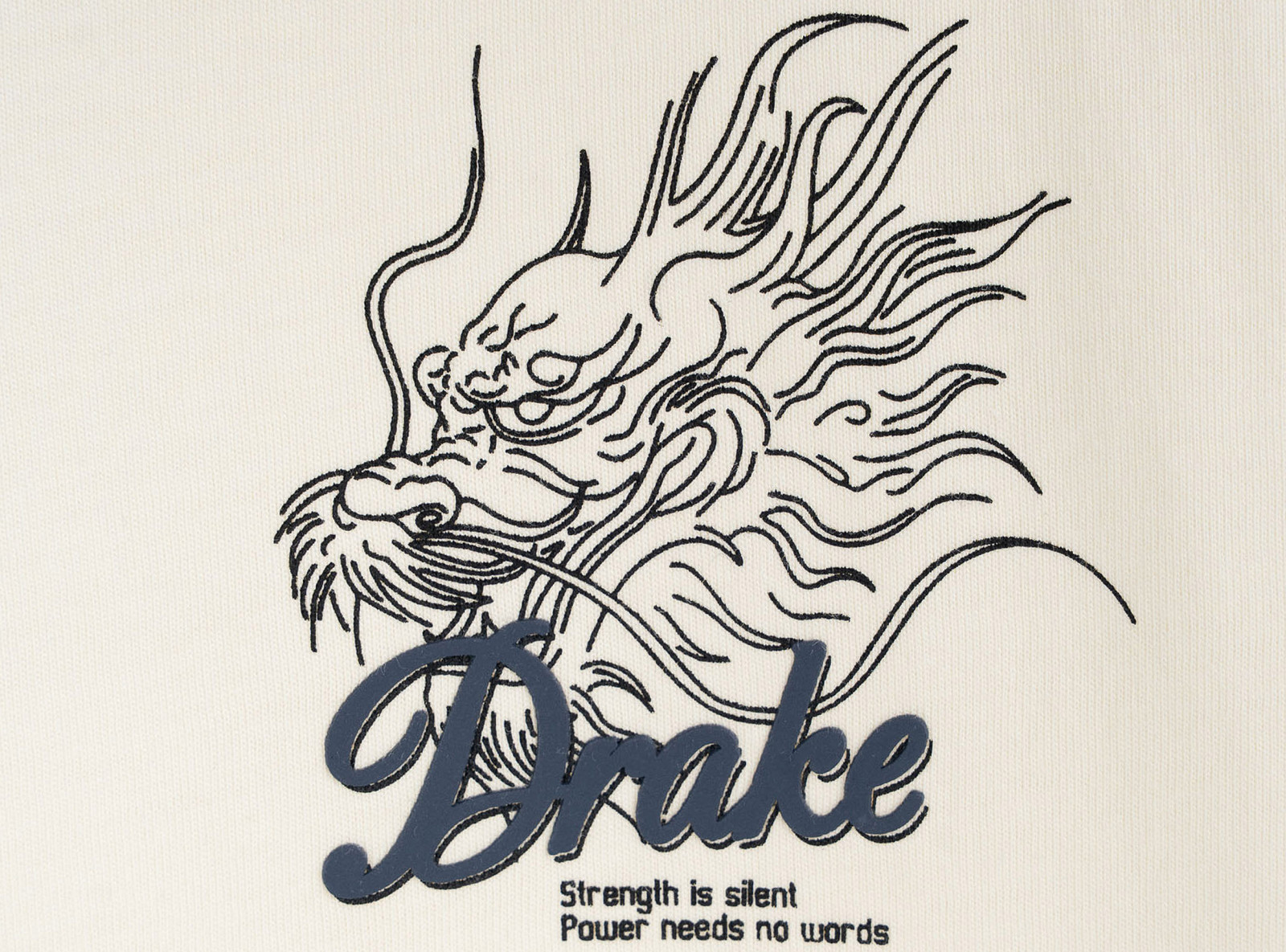 Kremowy t-shirt LOOSE z minimalistyczną grafiką z przodu