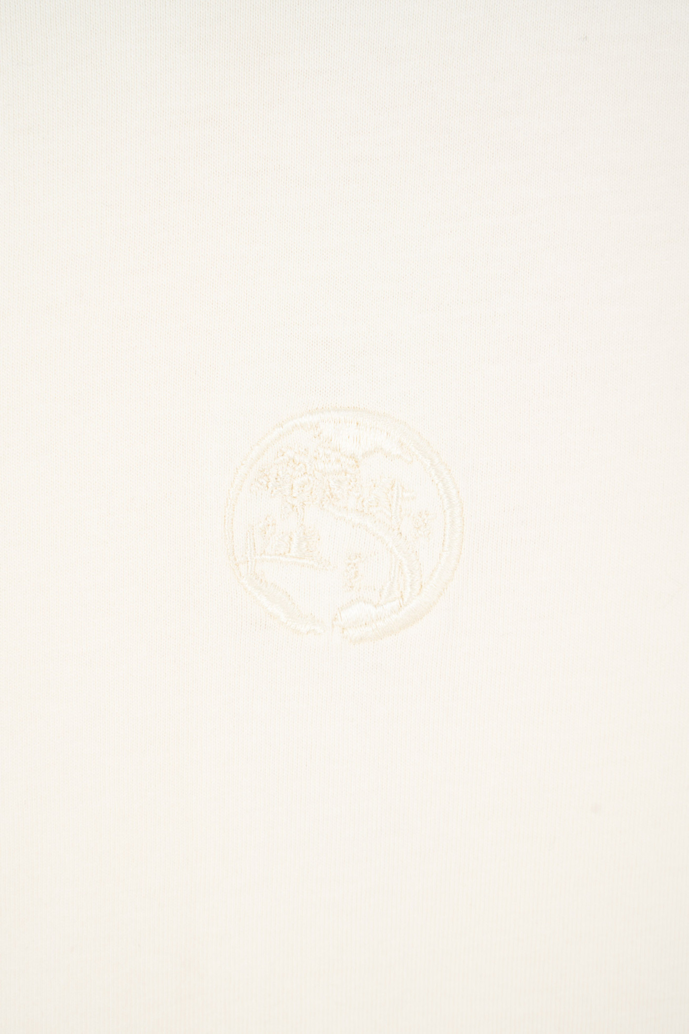 Kremowy t-shirt z autorską grafiką z tyłu