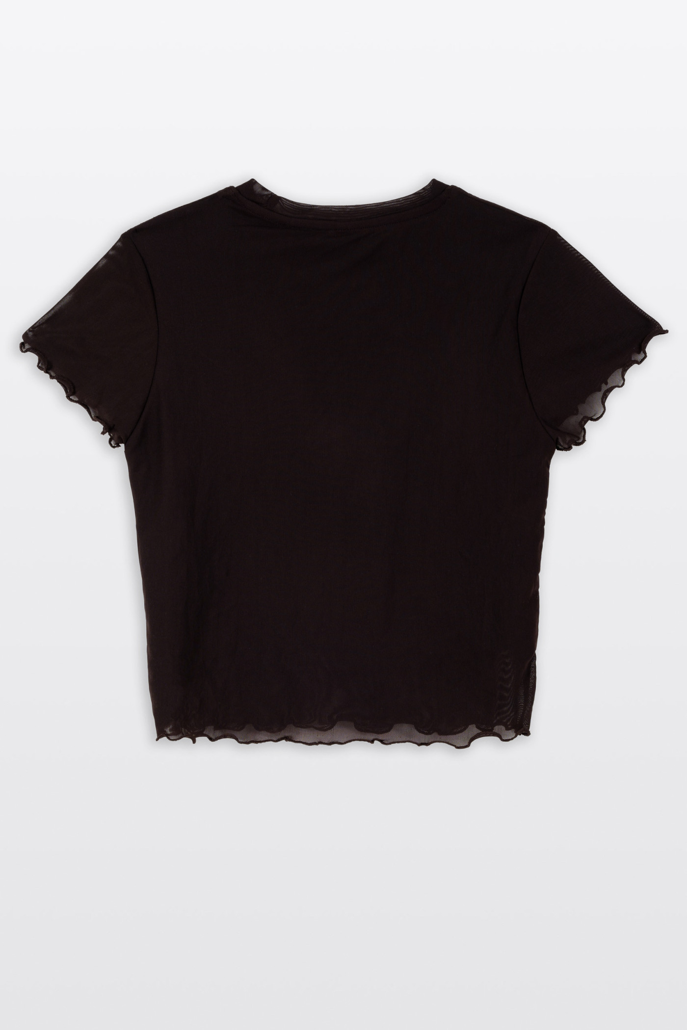 Brązowa bluzka z transparentnej siateczki z topem