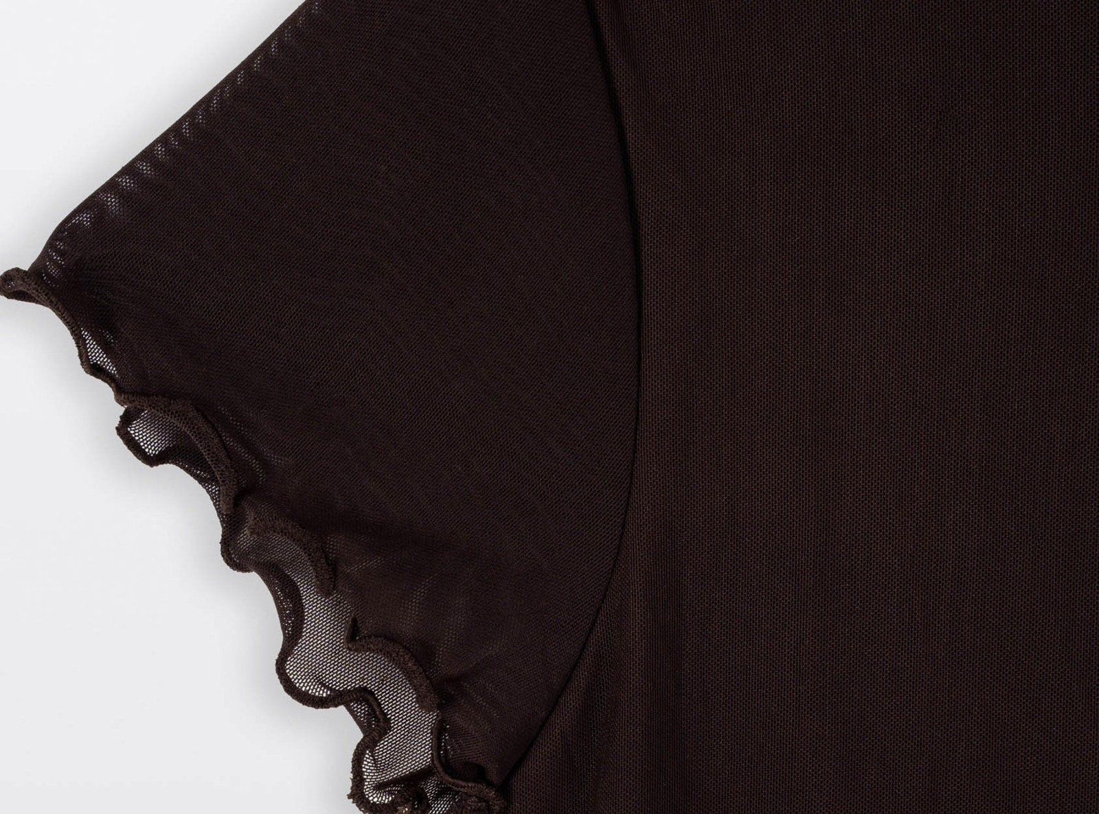 Brązowa bluzka z transparentnej siateczki z topem