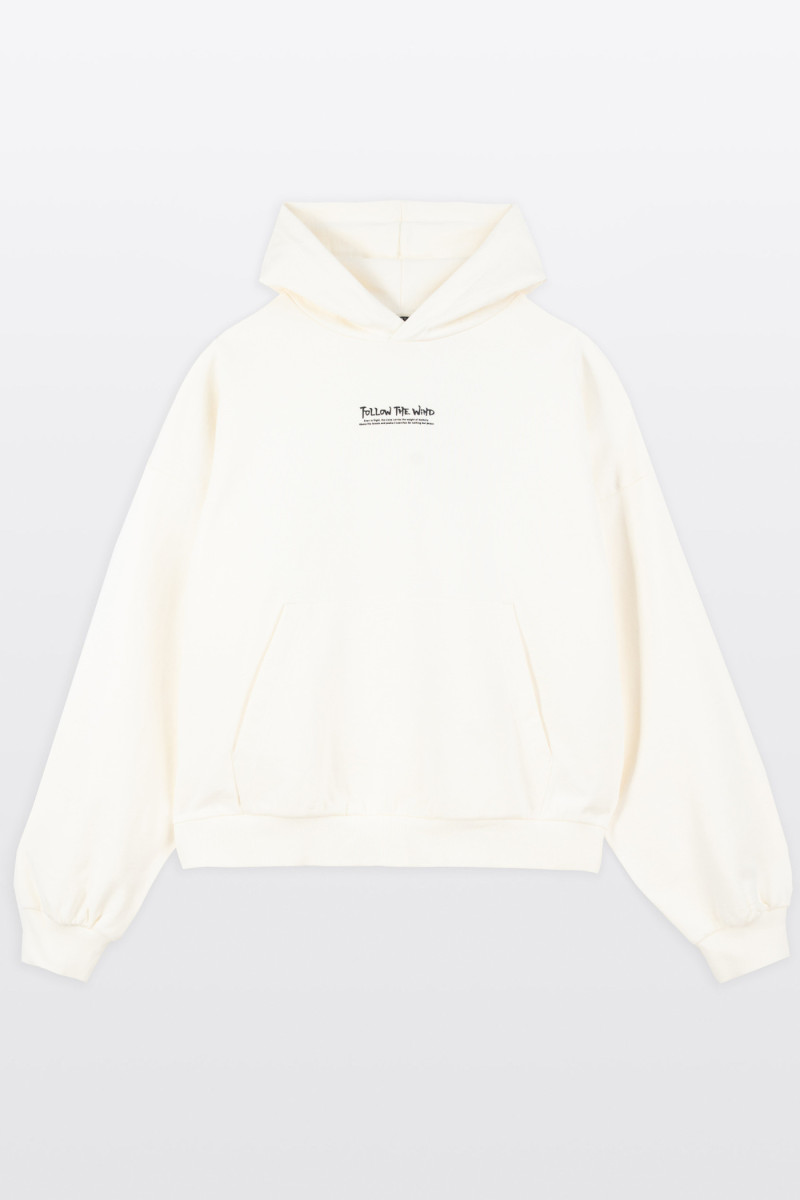 Kremowa bluza BOXY z autorską grafiką z tyłu