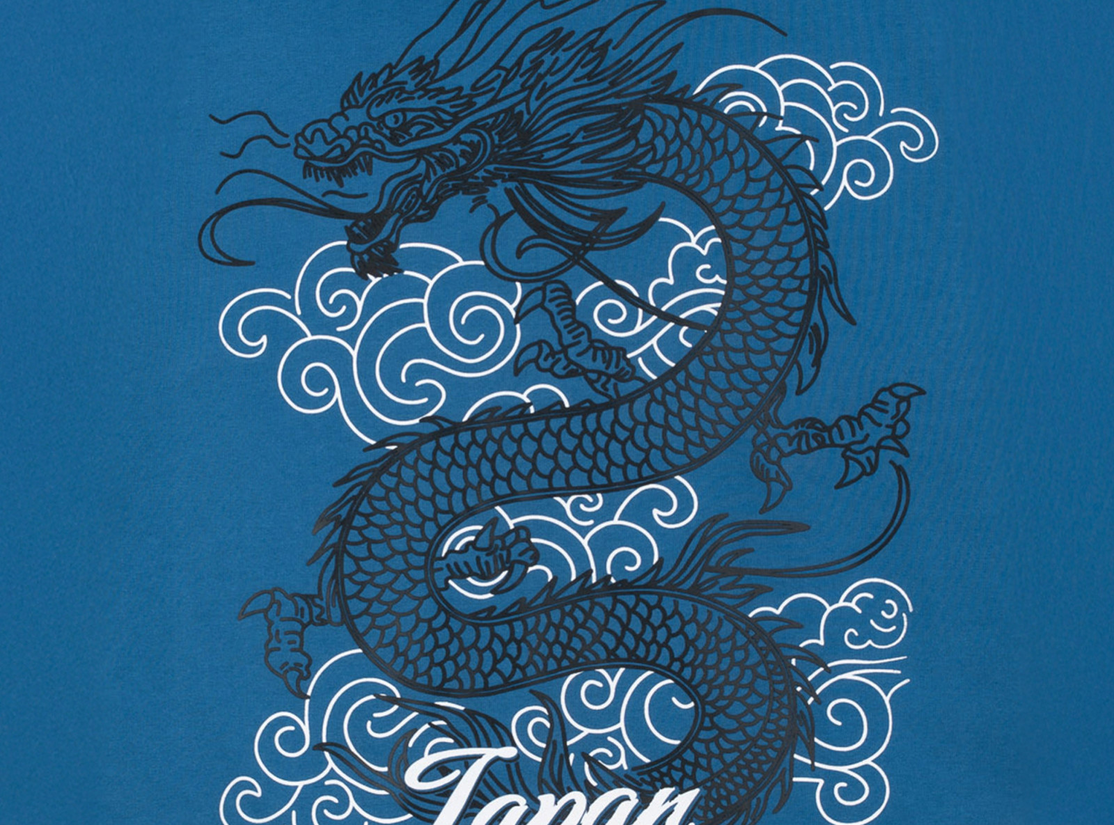 Niebieska bluza REGULAR z autorską grafiką z tyłu