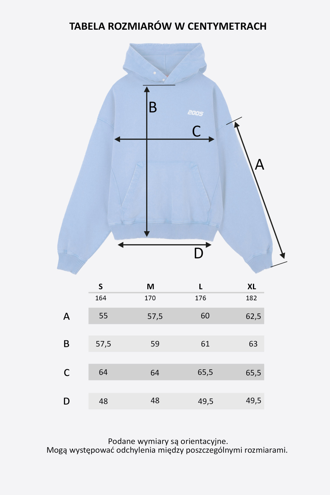 2005xReporter Niebieska bluza BOXY z kapturem