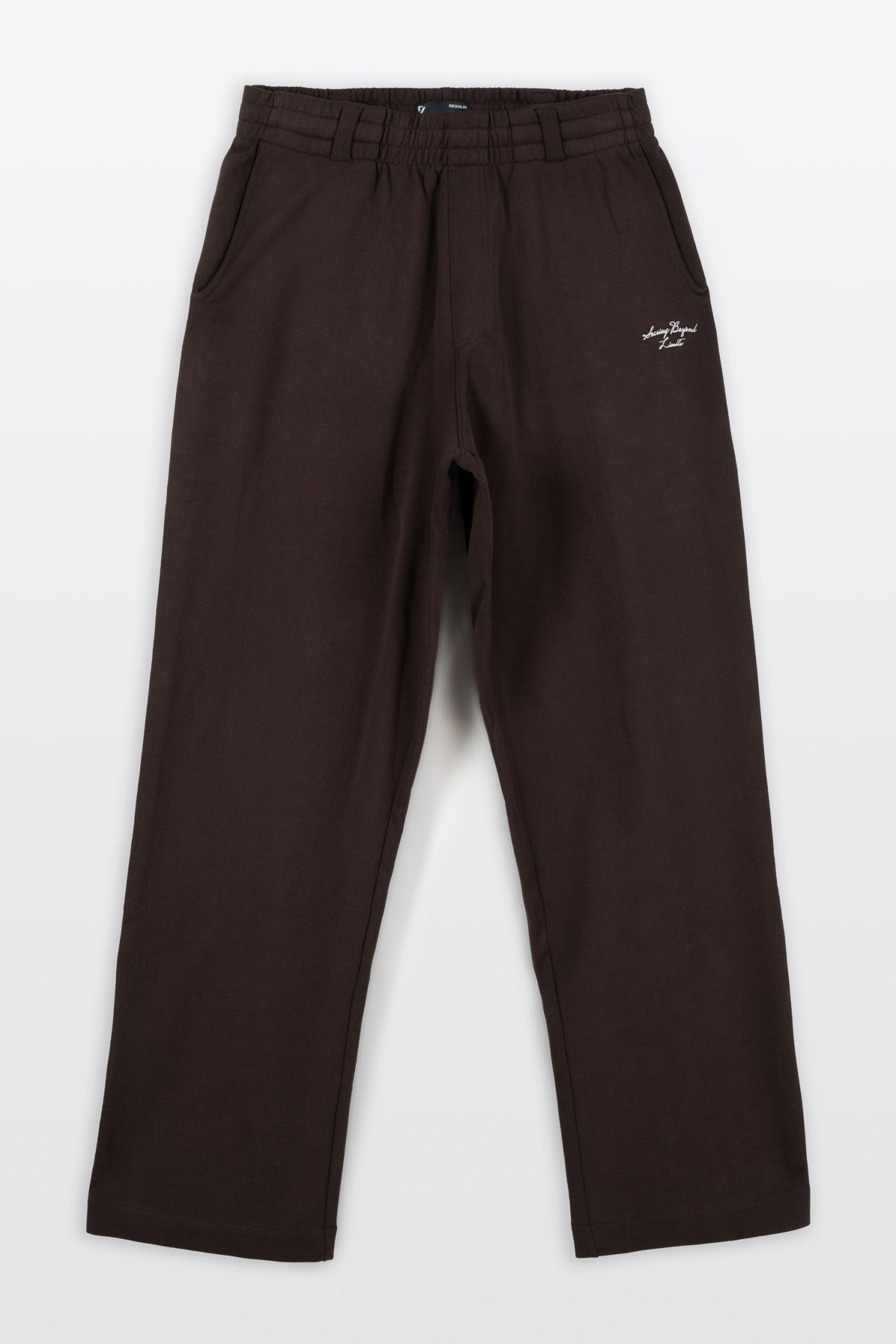Brązowe spodnie dresowe bez ściągacza na dole