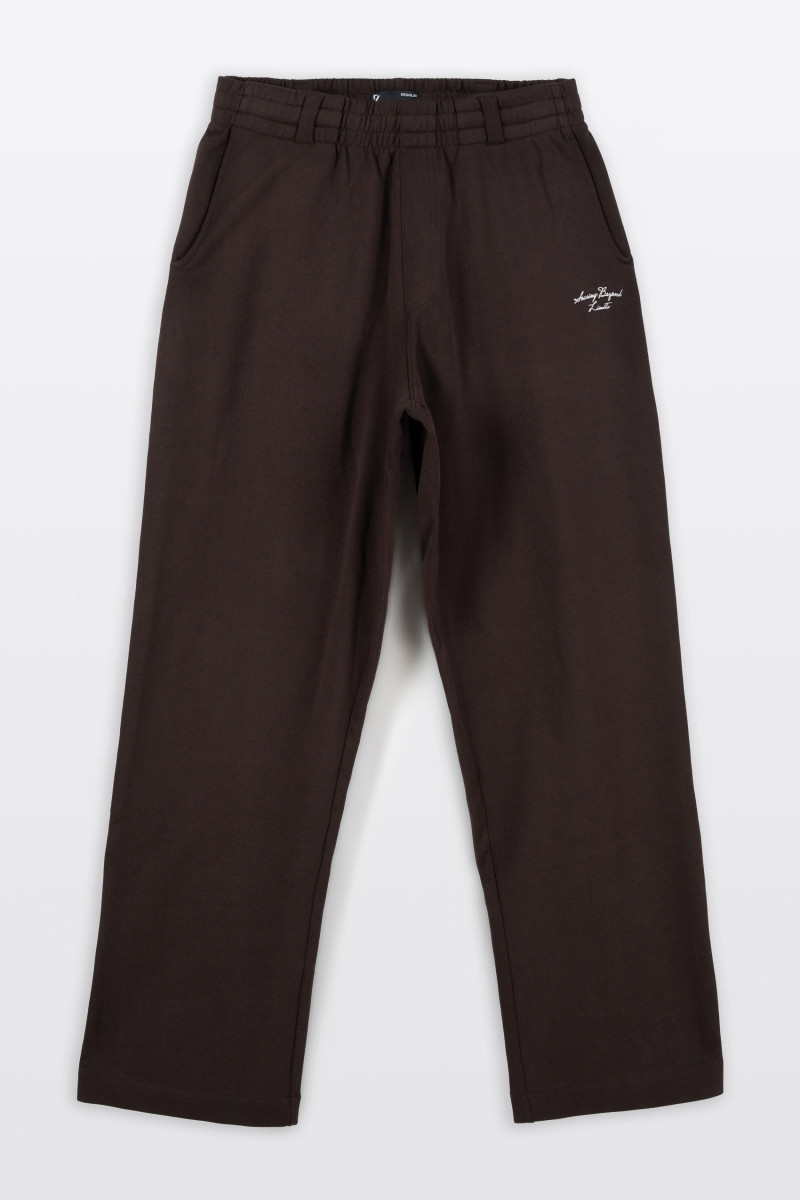 Brązowe spodnie dresowe bez ściągacza na dole