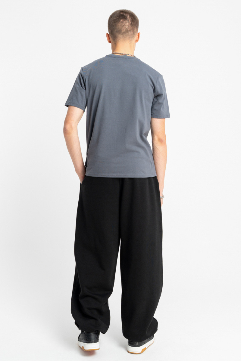 Szary t-shirt REGULAR z minimalistyczną grafiką z przodu