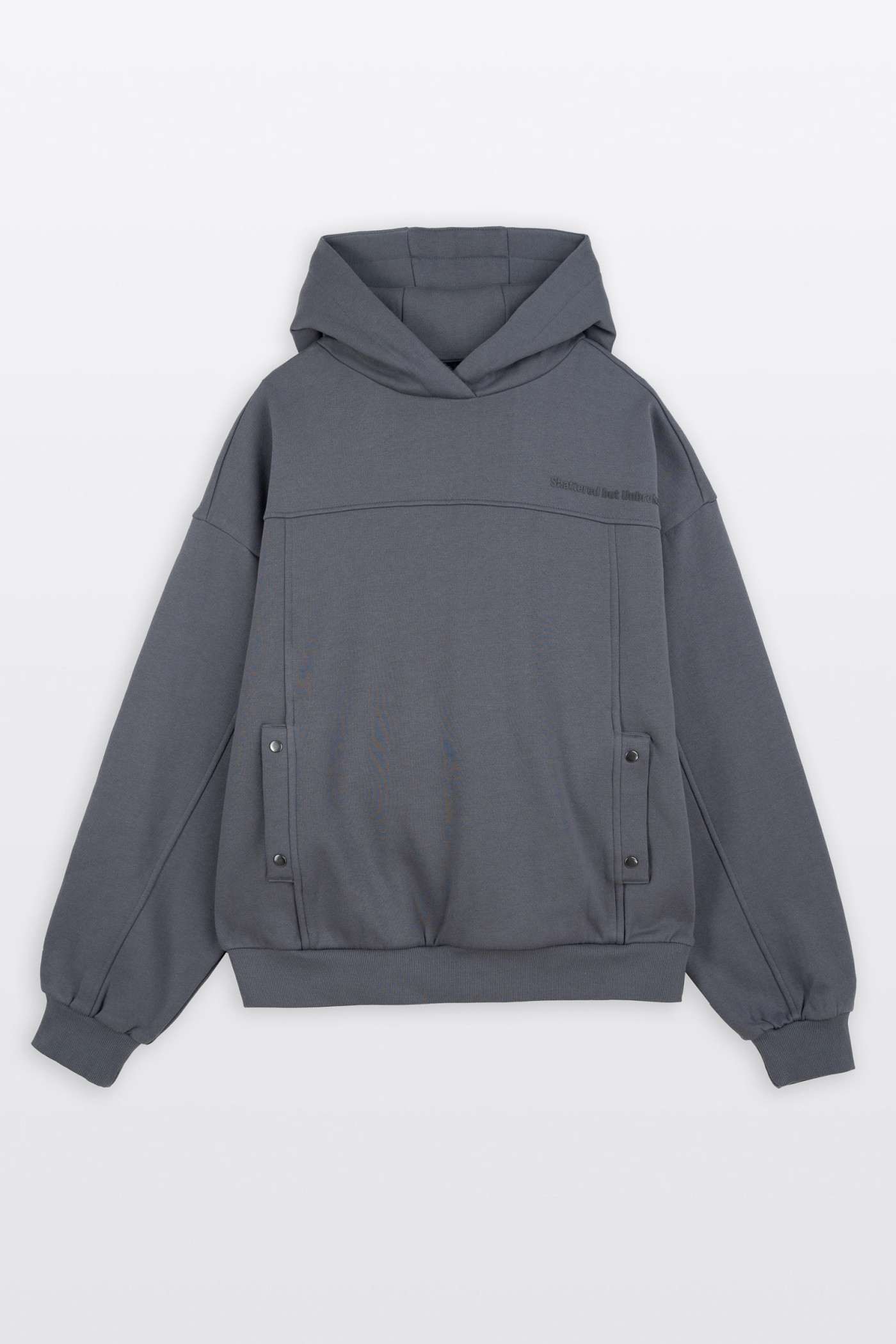 Szara bluza BOXY z modnymi cięciami