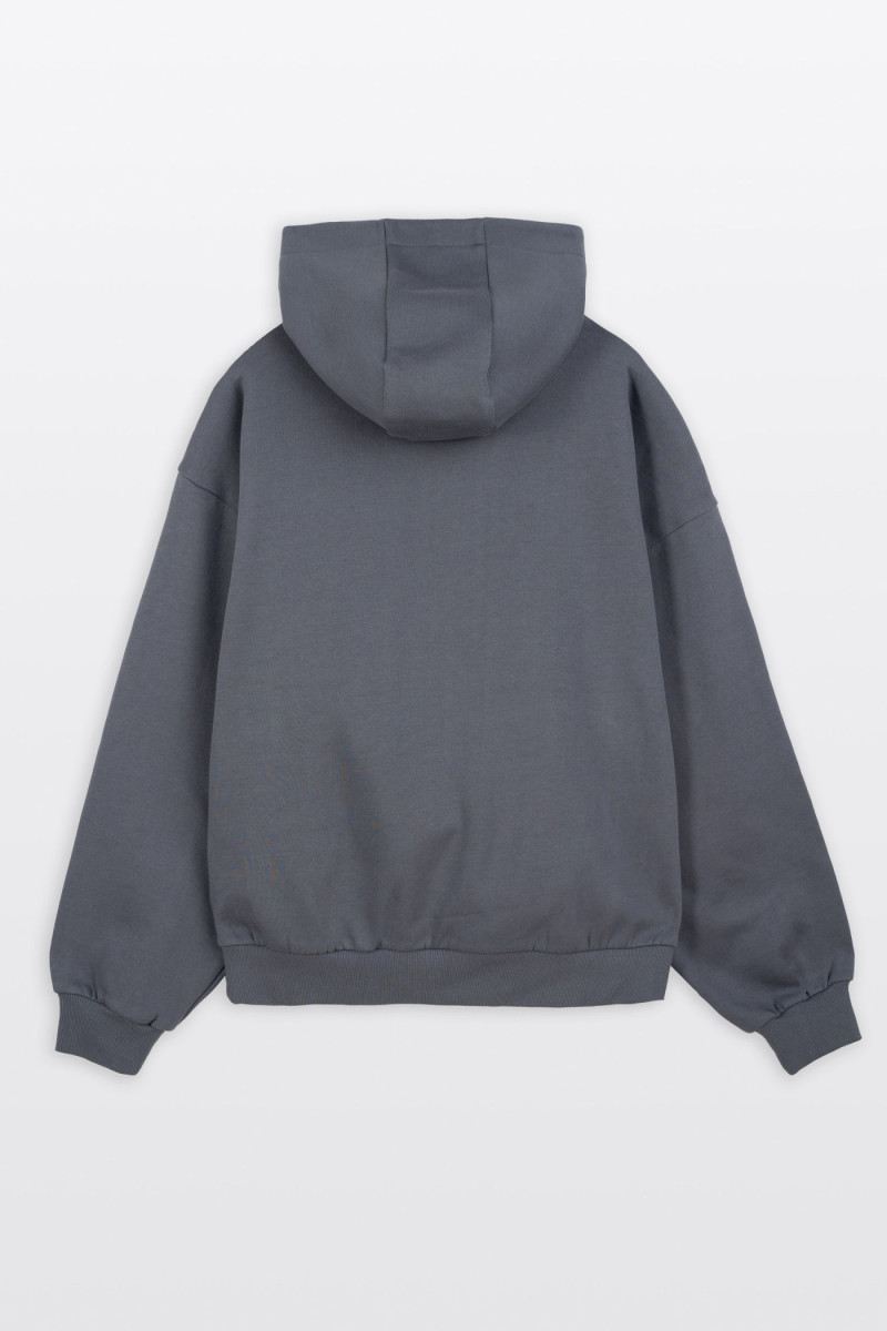 Szara bluza BOXY z modnymi cięciami