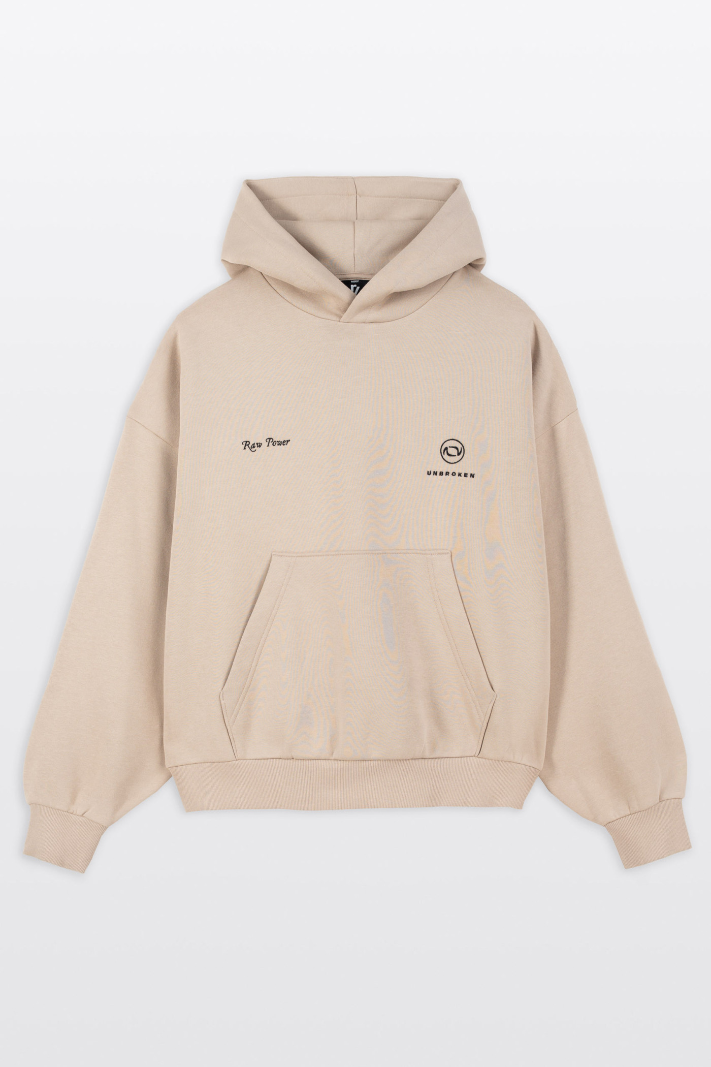 Beżowa bluza REGULAR z minimalistycznym haftem z przodu