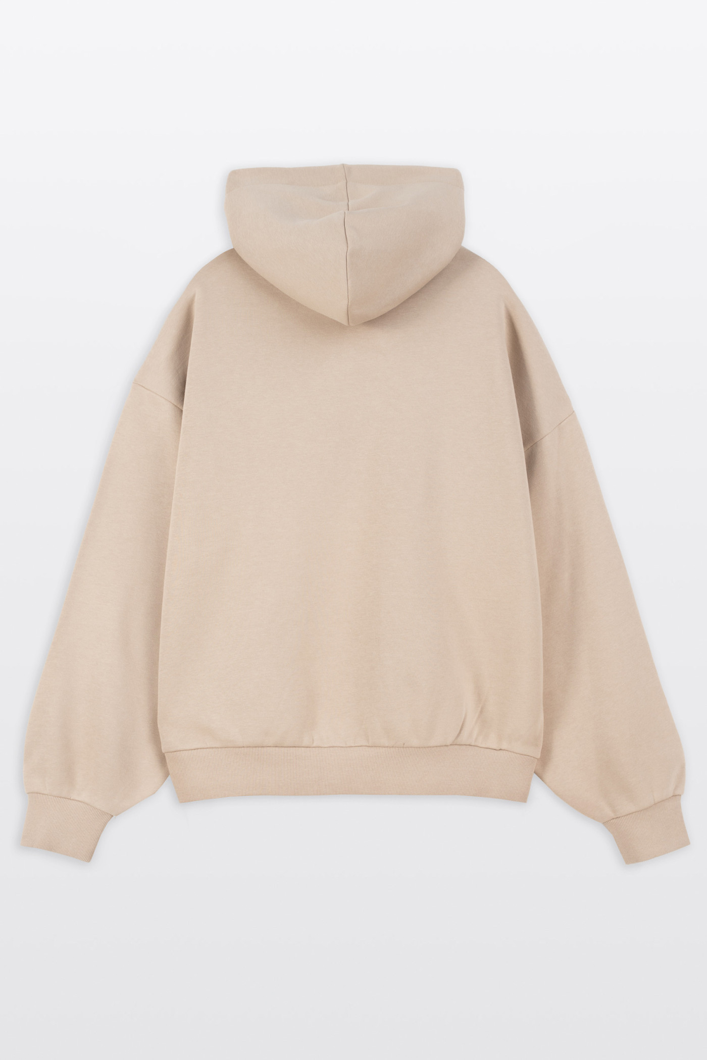 Beżowa bluza REGULAR z minimalistycznym haftem z przodu