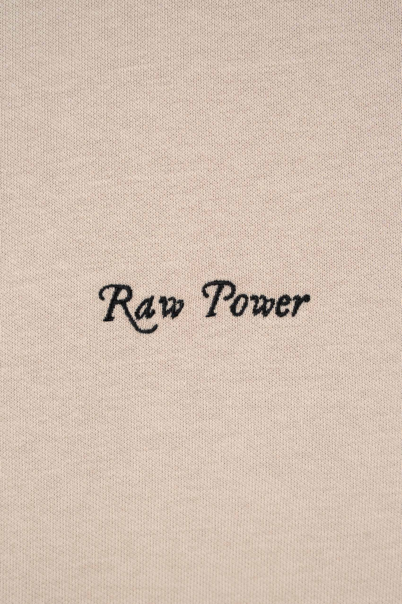 Beżowa bluza REGULAR z minimalistycznym haftem z przodu