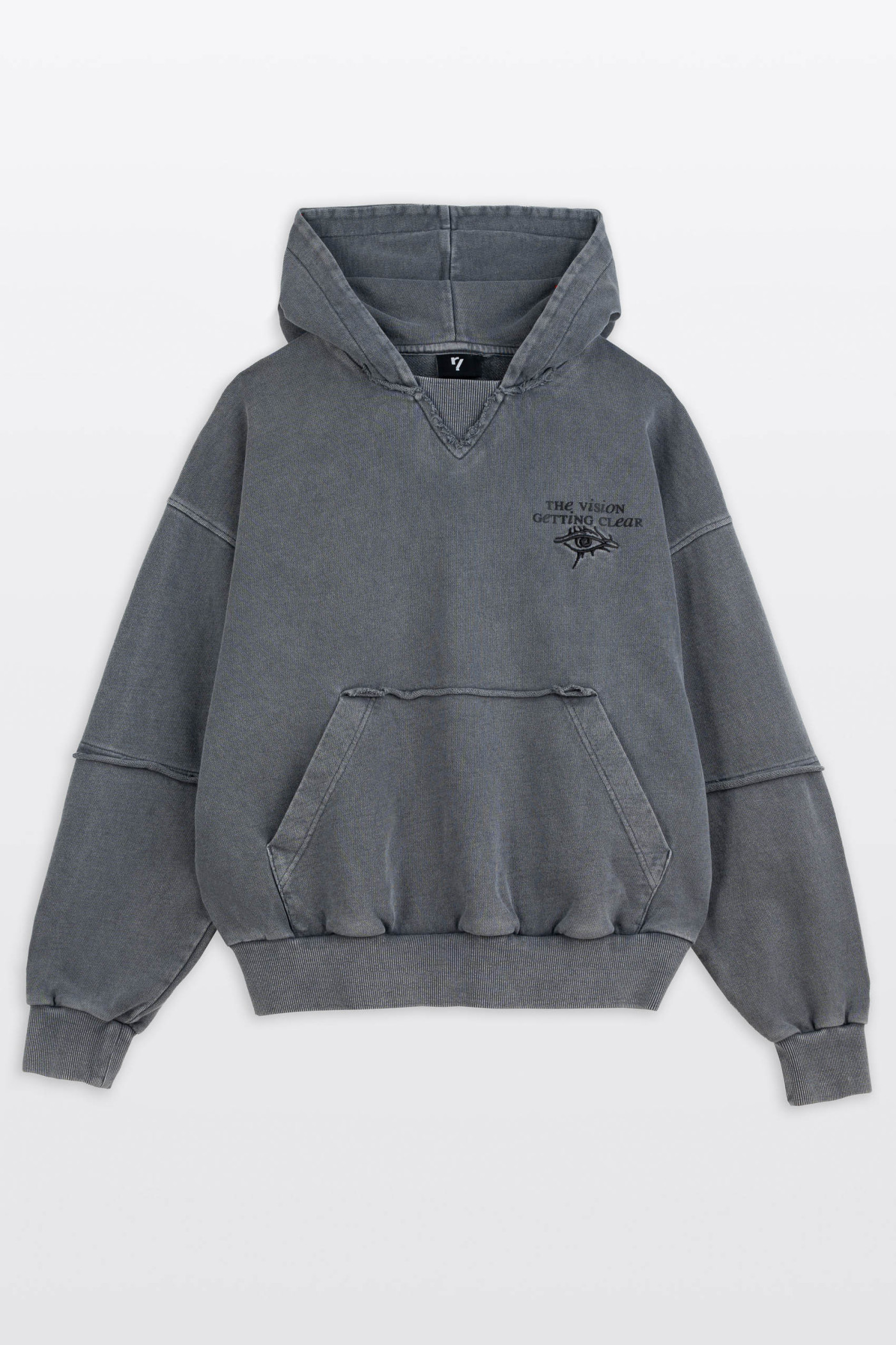 Szara bluza BOXY z surowymi wykończeniami