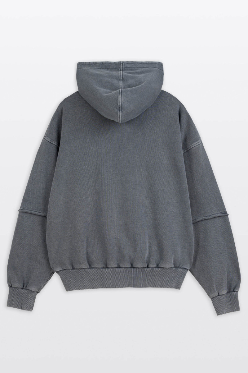 Szara bluza BOXY z surowymi wykończeniami, szary