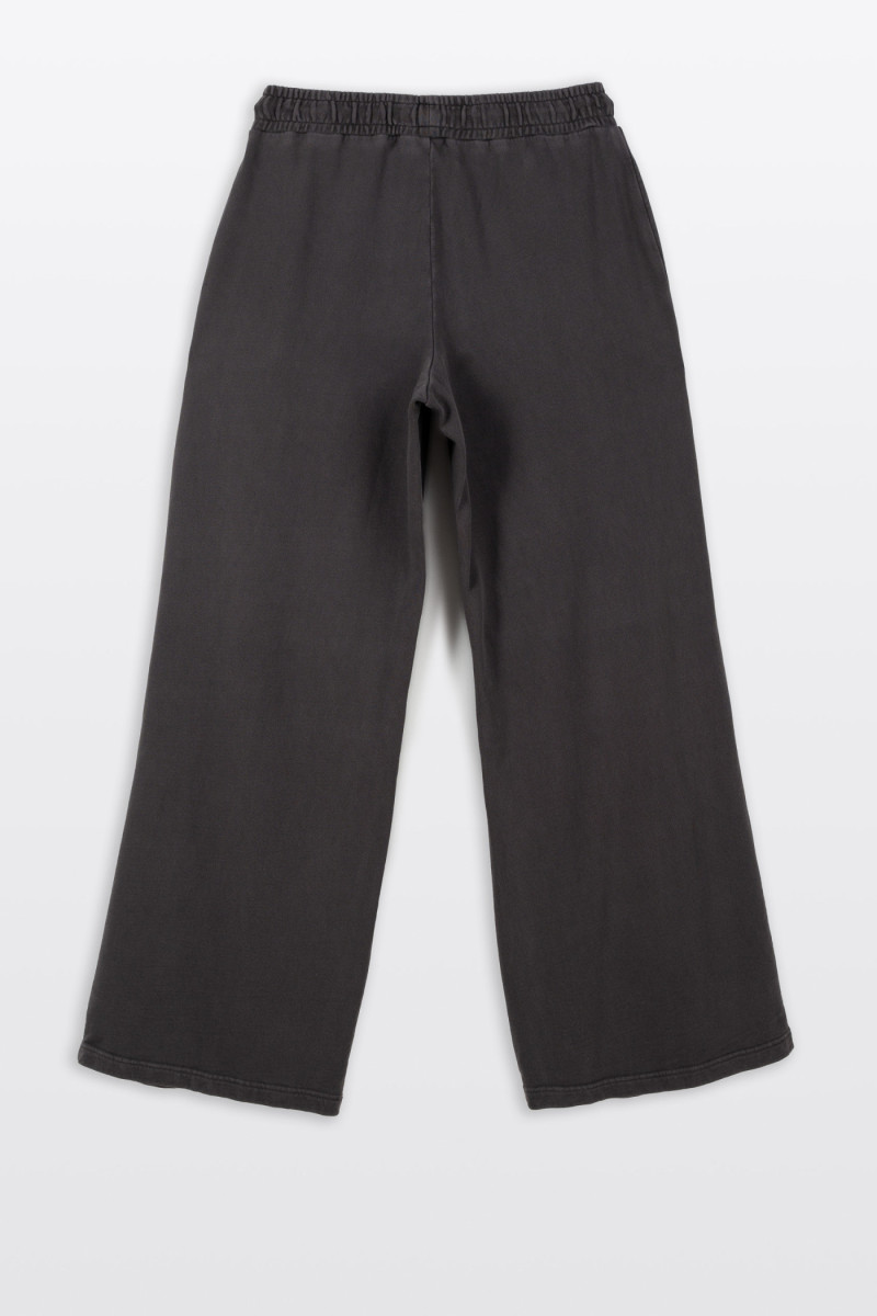 Brązowe spodnie dresowe  WIDE LEG z zaszewkami na kolanach, seledynowy