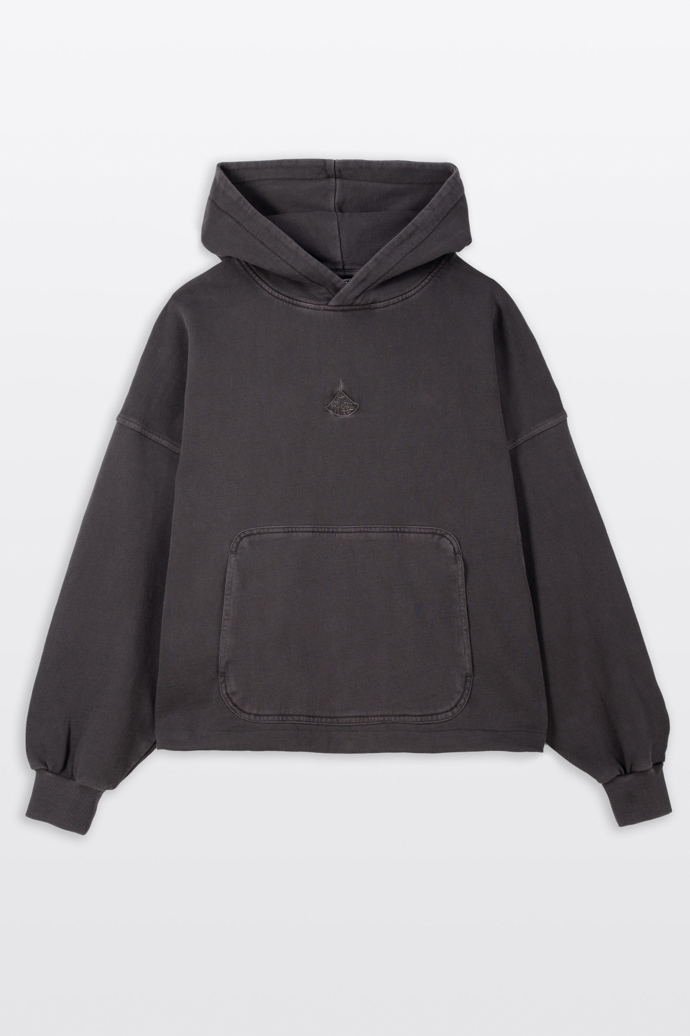 Brązowa bluza BOXY z minimalistycznym haftem